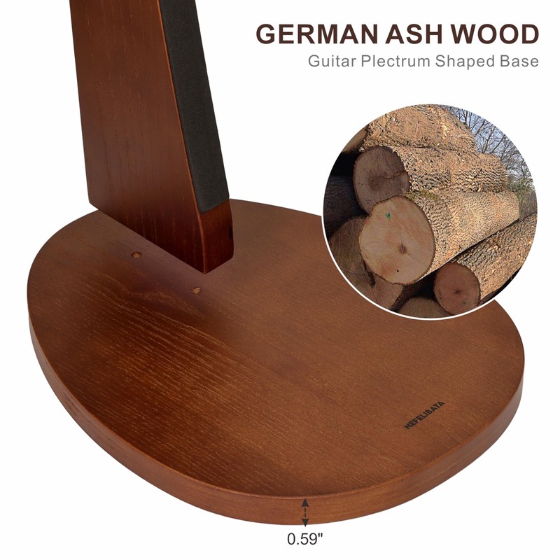 Nefelibata Wooden Guitar Stand - Handmade German Ash Solid Semi-curved