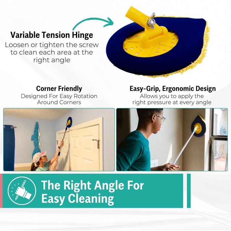 CHOMP Long Handle Wall Cleaner, 5 Minute CleanWalls Extendable Wall