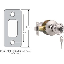 Satin Brushed Nickel Deadbolt Strike Plate Door Backplate 1" x 2 1/4" Round Corner (4-Pack)
