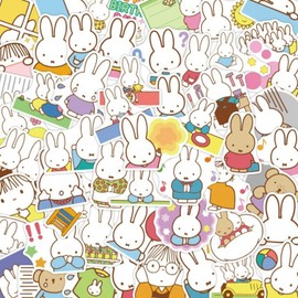 50 Piece for Miffy Sticker Set, Popular, Anime for Miffy, Waterproof, Stylish, Stickers, Cute, Cartoon, Moe Goods, Notebook, DIY Stickers, Car, Motorcycle, Motorcycle, PC, Snowboard, Helmet, Carrying