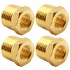 Uenede 4PCS Brass Reducer Bushing, 3/4" NPT Male to 3/8"