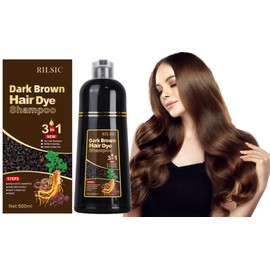 Hair Dye Shampoo, Hair Dye Shampoo for Grey Hair, Instant Hair Colour Shampoo, Hair Colour Shampoo for Men and Women (500 ml) (Dark Coffee Colour)