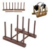 Entatial Dish Drainer Crockery Drainer Foldable Composite Wood Dish Drainer