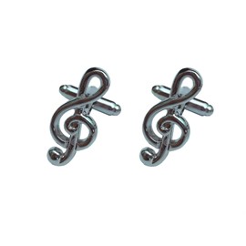 Miniblings Treble Clef Cufflinks Miniblings Buttons + Box Music - Men's Jewellery Cufflink Cufflinks Shirt Buttons I Wooden Box Included, 25mm, Metal, Without Stone