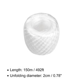 Rebower Polyester Nylon Rope [for Household Bundled Packing DIY]-150m/492ft / 3Roll Plastic,White