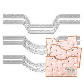 Matty's Crafting Joy Pocket Notch Borders Die Cut Set of 6, Stitched Edge Dies, Metal Cutting Dies for Gatefold Card Making, Albums, Journals, Paper Crafting, Scrapbooking Supplies