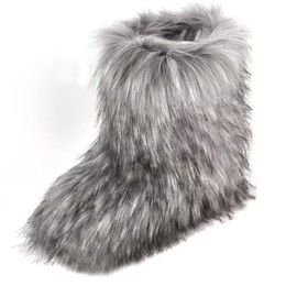 qenqenr Fashion Fur Boots,Flat Heel Comfy Plush Warm Snow Booties,2025 Winter Outdoors Furry Boots,Mid-Calf Faux fur Boot for Women.