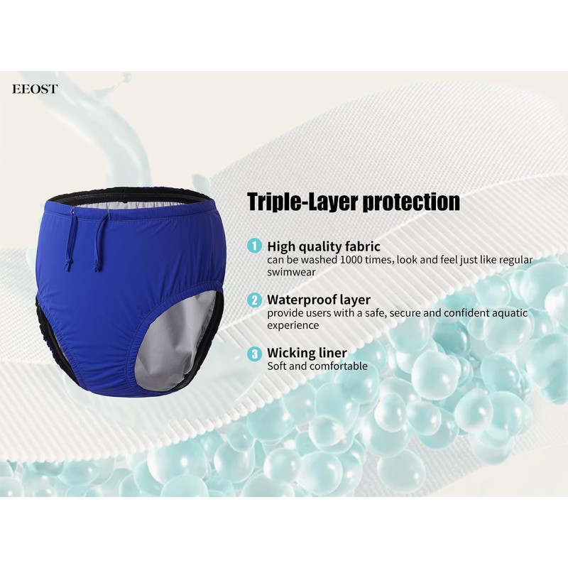 EEOST Youth Special Needs Reusable Swim Diapers Swimwear for Incontinence