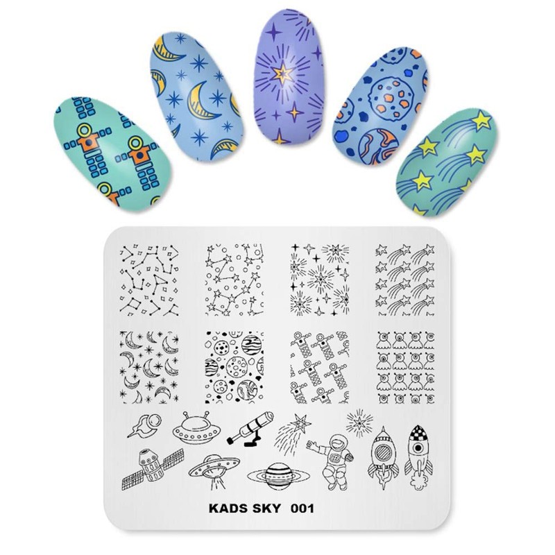 KADS Nail Stamping Stencils Nail Stamp Plates Night Sky Series