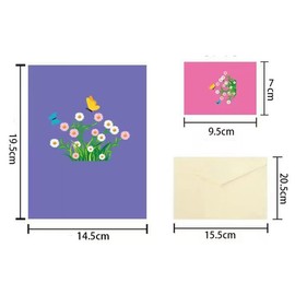 Daisy Flowers Card, 3D Pop - Up Greeting Card with Basket and Butterflies 3D Birthday Card for Mother's Day, Valentine's Day, Birthdays &Anniversaries