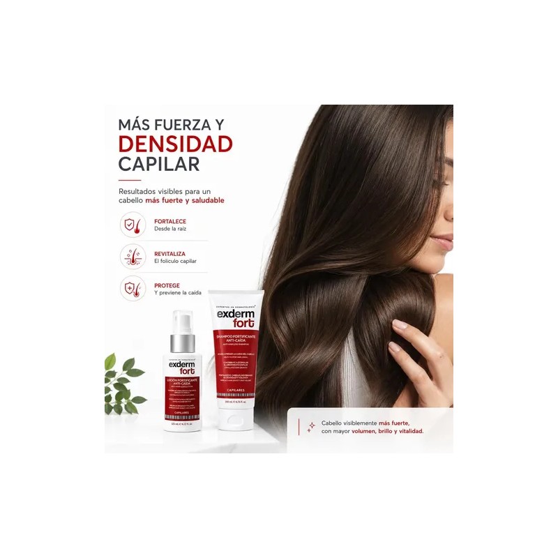 Kit Exderm Fort Shampoo + Loción Anticaída Cabello Revitaliz
