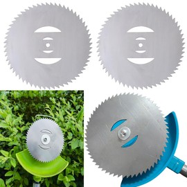 2Set 6" x 60 Teeth Carbide Tipped Weed Wacker Blade, Grass Trimmer Blade Heads Replacements Attachments , Metal Cutter Blades Replacement Suitable for Most Electrical Weed Wacker stringless Weed Eater