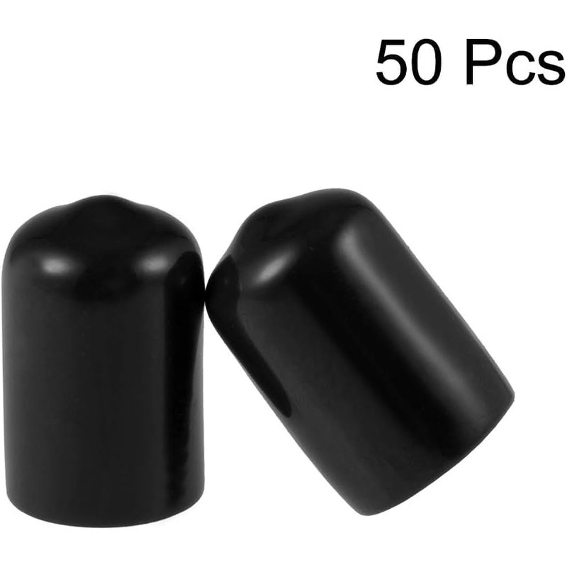 TA-VIGOR 50Pcs Rubber End Caps, 11mm ID Round Flexible Screw