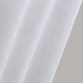 L.Z.E - Cortinas transparentes de color blanco puro de 84 pulgadas de largo para sala de estar, juego de 2 paneles de cortinas y cortinas transparentes con aspecto de lino para recámara, comedor