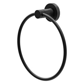 Amig - Bathroom Towel Rail Mod. Gorliz-3 | Wall-Mounted Towel Holder Screws Included | Ø155 x 52 mm | Stainless Steel and Zamak | Matt Black