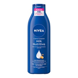 NIVEA Crema Corporal Humectante Body Milk Nutritiva (220 ml) 72 horas de Nutrición y Humectación Profunda con aceite de almendras ideal para Piel Extra Seca