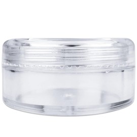 Beauticom New, Empty, Clear, 5 Gram Plastic Pot Jars, Cosmetic Containers for Eyshadow Makeup Nail Powder (100PCS)
