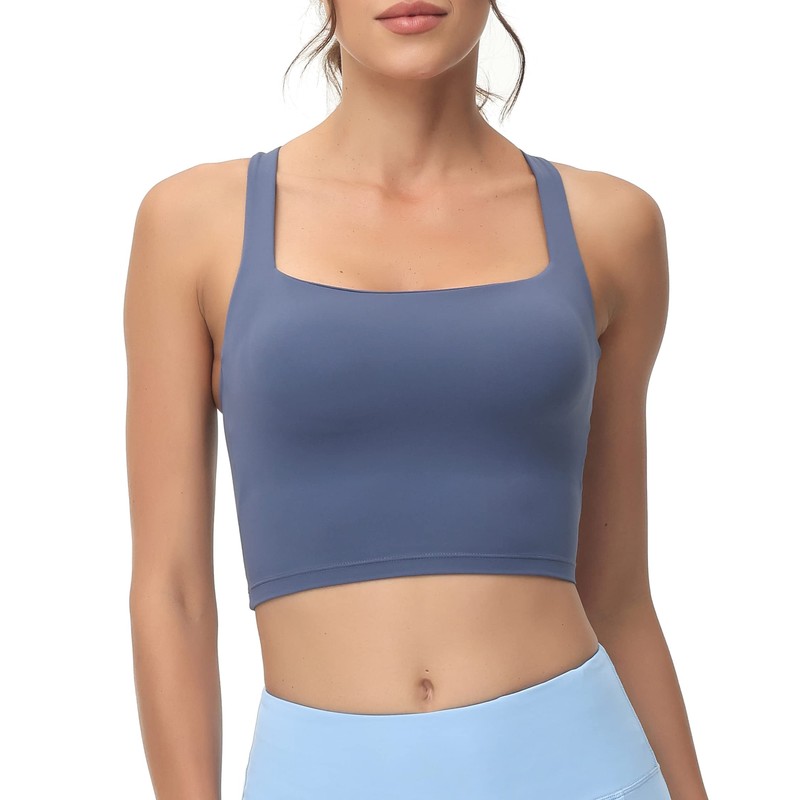 romansong Sujetadores deportivos de yoga con tirantes para mujer con