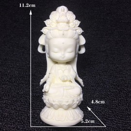 Mini GuanYin Statue,Carton Kuanyin,Quan Yin Buddha Feng Shui Buddhist Decoration,Table Ornaments,White