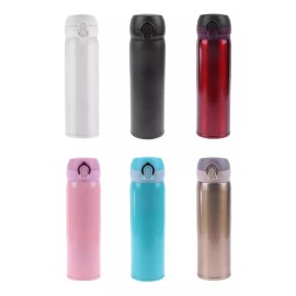 Importeek 5pz Termo Botella Acero Inox Portatil Antiderrame 500ml