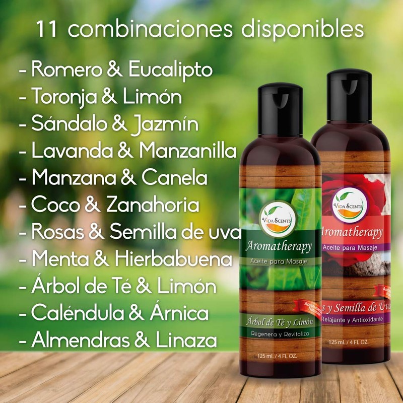 VIDA SCENTS AROMATHERAPY - Aceite Para Masaje Romero y Eucalipto