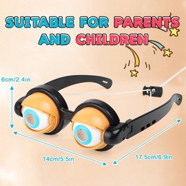 Funny Glasses with Moving Eyes - Party Glasses for Children and Adults, Funny Fancy Dress Glasses - Minions Glasses for Winking and Blinking Photo Props - Funny Glasses for Parties & Photos, yellow