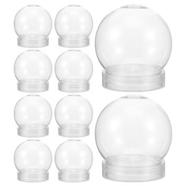 Yardwe 10PCS DIY Snow Globe Water Globe, 6cm Clear Reusable Plastic Empty Snow Globe Kit with Screw Off Cap for DIY Crafts Christmas Home Decoration