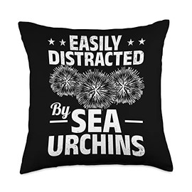 Sea Urchin Lover Animal Easily Distracted by Sea Urchins Throw Pillow, 18x18, Multicolor
