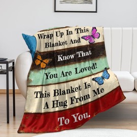 DRCBF Get Well Gifts for Women Blanket After Surgery Warm Hugs Inspirational Religious Words Blankets and Throws Gifts for Sofa Couch Living Room 50"X40"