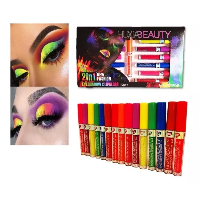 Huxia Beauty Set 5pzs Sombra Y Labial, 2 En 1