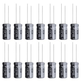 ALLECIN Capacitor 0.1uF 50V Elkos Capacitors 0.1μF 50V Aluminium Electrolytic Capacitor 5x11MM Electrolytic Capacitors 0.1uF MFD 105°C (Pack of 15)
