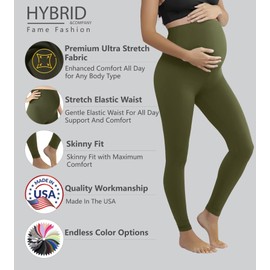 Hybrid & Company Women's Super Comfy Stretch Maternity Leggings LM48224 8826 Olive M