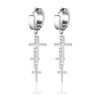 Fusamk Punk Cross Drop Dangle Earrings Huggie Hinged Hoop Earrings,2PCS