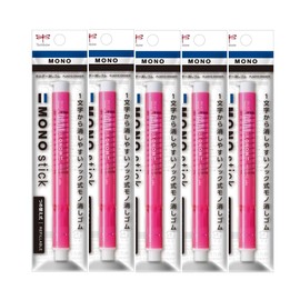 Tombow Pen Eraser MONO Mono Stick Pink 5 Pcs (Pen-Shaped MONO Eraser) Retractable Holder Eraser JCC-121C-5P