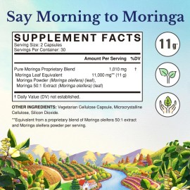 Vitalitown Moringa 11,000 Mg Energía E Inmunidad 60 Cápsulas