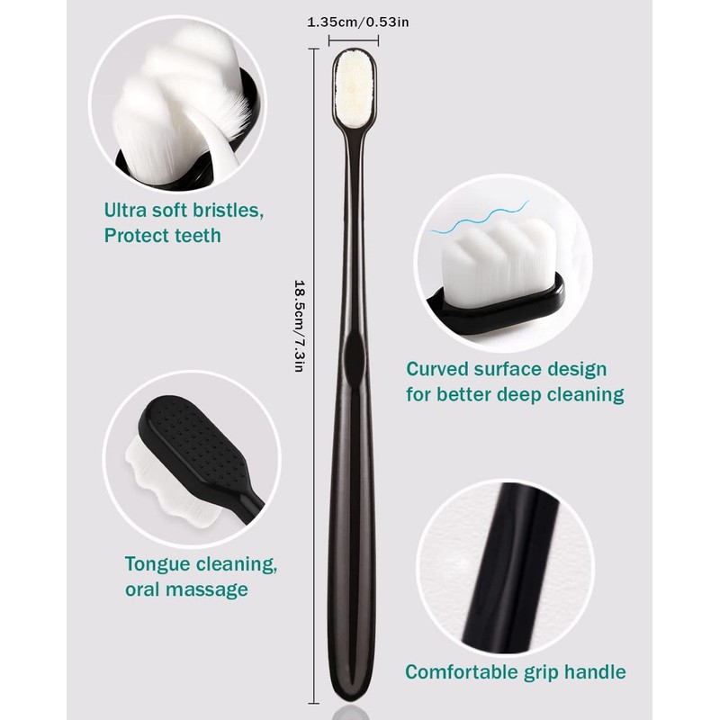 GoldDawn Extra Soft Toothbrush for Sensitive Teeth and Gums， Micro
