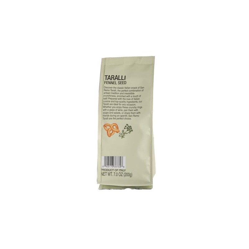 Compagnia Sanremo Taralli with Fennel Seed, 7.0 oz, Pack of