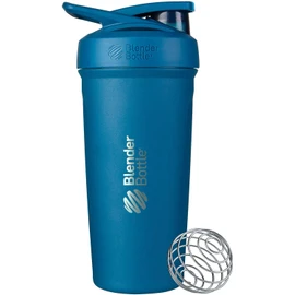 BlenderBottle Strada Shaker Cup Insulated Stainless Steel Water Bottle with Wire Whisk, 24-Ounce, Blue
