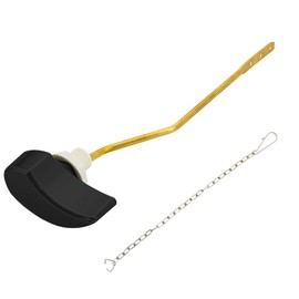 Lychee Light Toilet Cistern Side Flush Lever, Compatible with TOTO WC Flush Handle, Pure Copper Rod Body, Equipped with Hook-Style Chain for Toilet Flush Rod Replacement Part, 1 Piece (Matte Black)