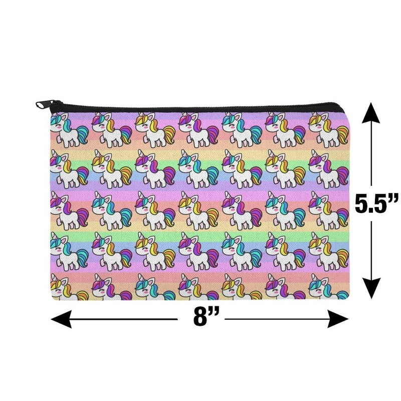Cute Kawaii Unicorns Pattern Makeup Cosmetic Bag Organizer Pouch