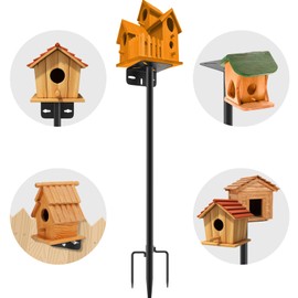80 Inch Adjustable Bird Feeder Pole,Bird House Pole Suitable for Feeders & Birdhouse,Weather Station,Heavy-Duty Rustproof Design,Enhance Outdoor Decor & Birdwatching Experience