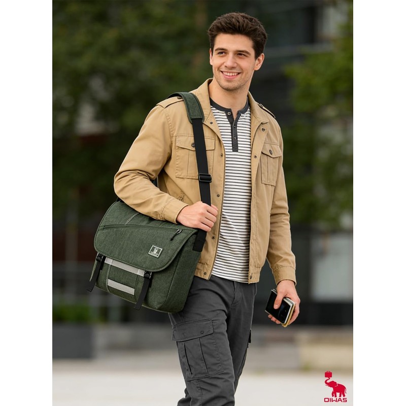 OIWAS Men's Shoulder Bag 14/15.6" Messenger Bag A4 Large Capacity