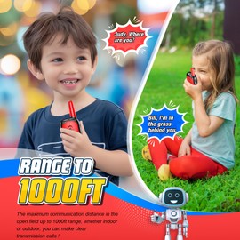 Grriopi Walkie Talkies for Kids, Toys for 3 4 5 6 7 8 Year Old Boy Girl Gift for 3-12 Year Olds Boys Toys Age 4 5 6 7 Walky Talky Camping Accessories Sensory Toys Toddler Toys Walky Talky Red Blue