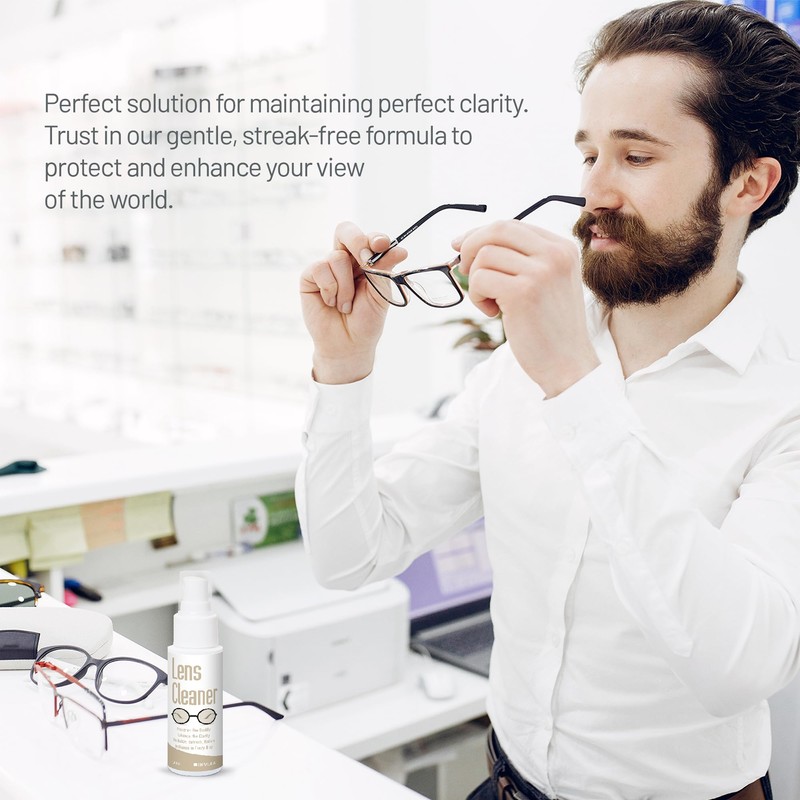 invera Eyeglass Cleaner Spray with Microfiber Cloth Kit, Lens Cleaner