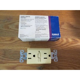 Eagle Electric GFCI Duplex Receptacle GF15V / Ivory / NEMA 5-15R