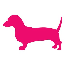 NBFU Decals Dachshund Dog Animal Lover 1 (Pink) (Set of 2) Premium Waterproof Vinyl Decal Stickers for Laptop Phone Accessory Helmet Car Window Bumper Mug Tuber Cup Door Wall Decoration