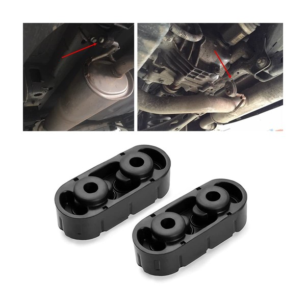 2Pcs Exhaust Muffler Hanger Insulator, 2 Holes Exhaust Rubber Hanger,