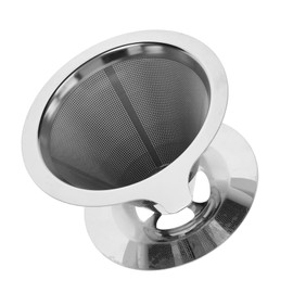 TEHAUX Stainless Dripper with Double Layer Mesh Filter Easy to Clean Drip Coffee and Tea Filter for Home Brewing and Camping Use