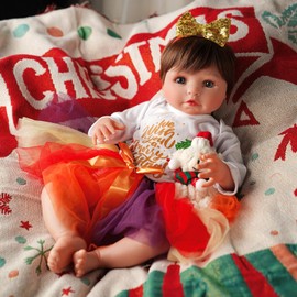 BABESIDE Christmas Reborn Baby Dolls - 20 Inch Soft Cloth Body Realistic Newborn Baby Dolls Cute Real Life Dolls Girl with Gift Box for Kids Age 3 4 5 6 7 8 9 +