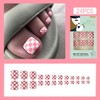 Short Press on Toenails Square Fake Nails with Pink and